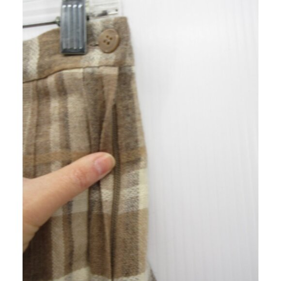 VINTAGE Pendleton Skirt 12 Petites Pleated Wool A-Line Plaid 70s 80s - Picture 2 of 7